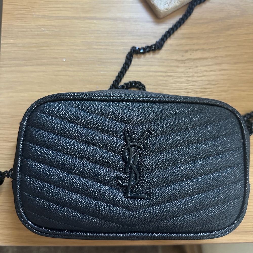 YSL Black Lou Mini Camera Bag